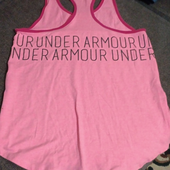 🤠Under Armour Pink Heatgear Loose Tank Top Size YLG - Picture 4 of 5